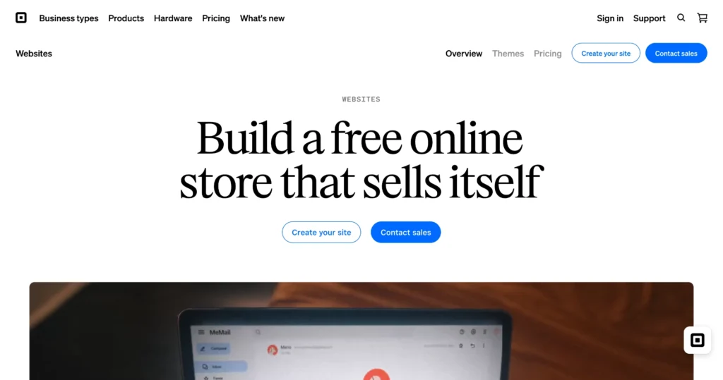 Square Online store features for small businesses