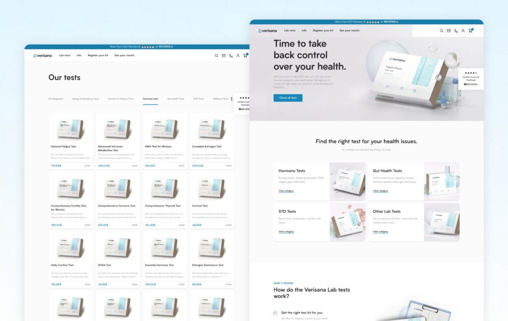 WooCommerce e-commerce website for medical products and healthcare supplies